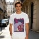 Olive T-shirt with Princess Mononoke Mask Graphic Print