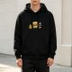 Black hoodie with cute cartoon food character graphic
