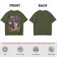 Olive T-Shirt Featuring Fantasy Wizard Card Artwork