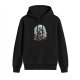 Black Hoodie With Whimsical Fantasy Creature Graphic Print