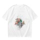 Olive T-Shirt With Whimsical Space Themed Cartoon Print