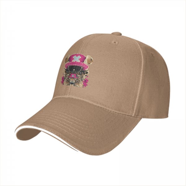 Black Baseball Cap with Anime Reindeer Character Graphic