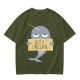 Olive T-Shirt With Grumpy Narwhal Holding Not A Unicorn Sign