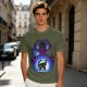 Olive T-Shirt Featuring Galactus Holding Silhouetted Superheroes