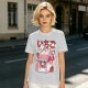Olive T-Shirt with Strawberry Milk Carton Cat Shop Graphic
