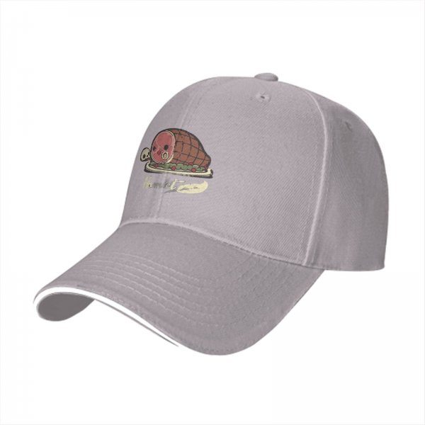Black Baseball Cap With Hamlet Ham And Skull Graphic Print