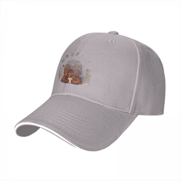 Black baseball cap with Chewbacca drinking milk and cookie graphic