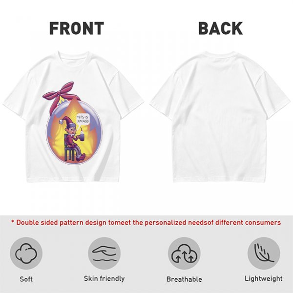 Olive Christmas Elf Ornament T-Shirt with 'This is Xmass' Print