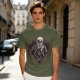 Olive T-shirt with Nosferatu Vampire in Red Heart Frame