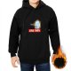 Black hoodie with mirror vampire holding coffee graphic and 'LIKE THIS' text