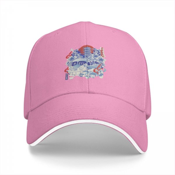 Black Baseball Cap With Japanese Anime Inspired Graphic Print