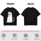 Olive T-Shirt With White Cat Playing Harmonica Graphic
