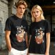 Olive green t-shirt with pumpkin ramen and ghost graphic print