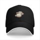 Black Baseball Cap With Cute Relaxed Sloth Graphic