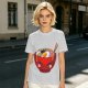 Olive T-Shirt With Cute Cartoon Ramen Bowl Graphic