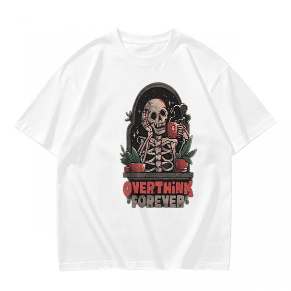 Olive Skeleton Overthink Forever Graphic T-Shirt