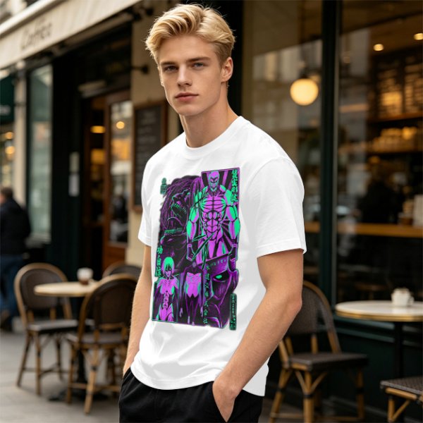 Attack on Titan Anime Villains Neon Graphic T-Shirt