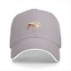 Black baseball cap with a cat peeking out of a blanket graphic