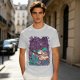 Olive T-Shirt With Anime Swordsman Graphic Print