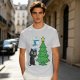 Olive Christmas Cat T-Shirt with Jingle All The Way Print