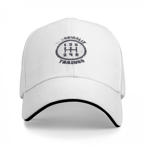 Black Baseball Cap With Manual Transmission Gear Shift Rally Trained Print