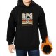RPG University Hoodie with D20 Dice Retro Graphic