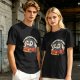 Olive T-Shirt With Cartoon Penguin Driving Car 'My Destination?' Print