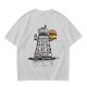 Olive t-shirt with Dalek holding burger and 'It's Dalektable' print
