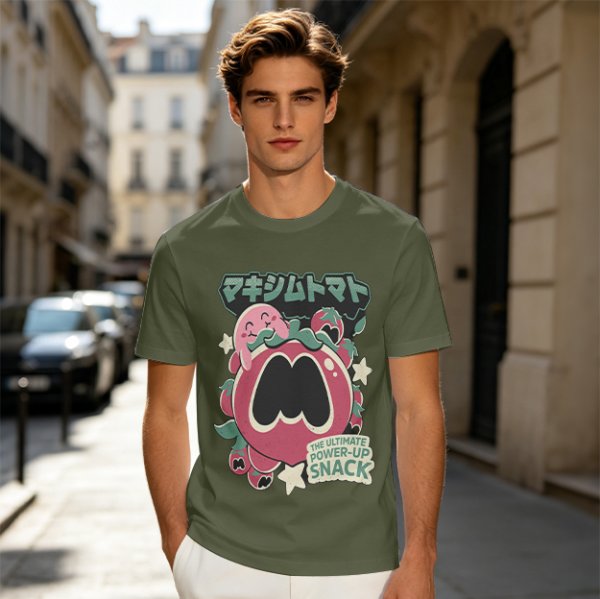 Kirby Maxim Tomato Power-Up Snack Graphic T-Shirt