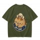Olive T-Shirt With Cute Cinnamon Bunny Roll Graphic And You Roll Text