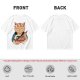 Olive T-Shirt with Japanese Ramen Chef Cat Graphic