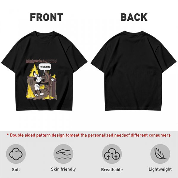 Olive T-Shirt With Steamboat Willie This Is Fine Burning Ship Art