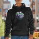 Black Hoodie With Mystical Bat And Moon Night Sky Artwork