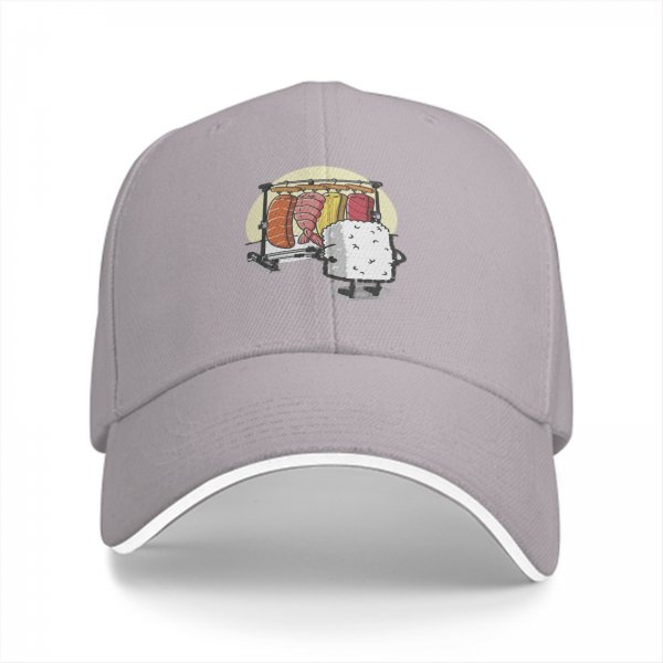 Black Baseball Cap With Funny Sushi Laundry Rack Graphic