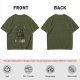 Olive t-shirt with first degree murder crow graduates graphic