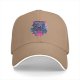 Black Baseball Cap With Neon Blue And Pink Dragon Graphic