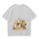 Olive Green T-Shirt With Chasing Chickens And Elf Character Print