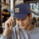 Black Baseball Cap With Retro Desert Pyramid Landscape Print