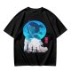 Anime girl cherry blossom scene graphic tee