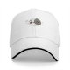 Black baseball cap with cute split moon cartoon design