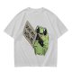 Olive t-shirt with cute frog holding knife and 'Don't mess with me' text