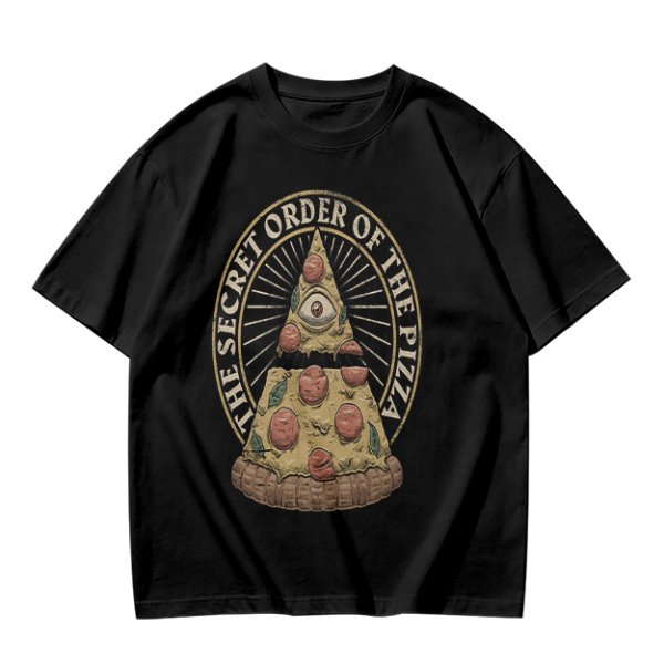 Olive T-Shirt With The Secret Order Of The Pizza All-Seeing Eye Print
