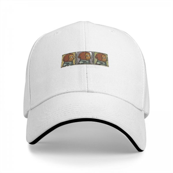 Black baseball cap with three panel monkey character print