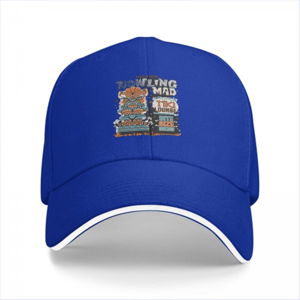 Black baseball cap with Howling Mad Tiki Lounge graphic print