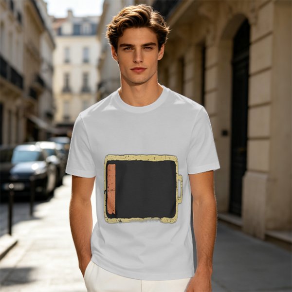 Olive Green T-Shirt With Distressed Retro TV Graphic Print