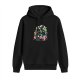 Black Hoodie With Whimsical Colorful Graphic Print