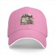 Black baseball cap with punk rock cat graphic design