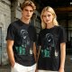 Olive T-shirt with cartoon dinosaur in Darth Vader helmet and chicken print