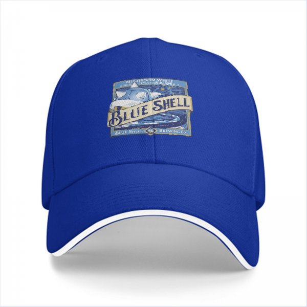 Black Baseball Cap with Blue Shell Brewing Co Mushroom White IPA Print