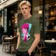 Olive T-shirt with Hisoka Anime Character and Ace of Hearts Print